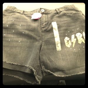 NWT Size 16- Girls- Black Shorts- so cute so nice!